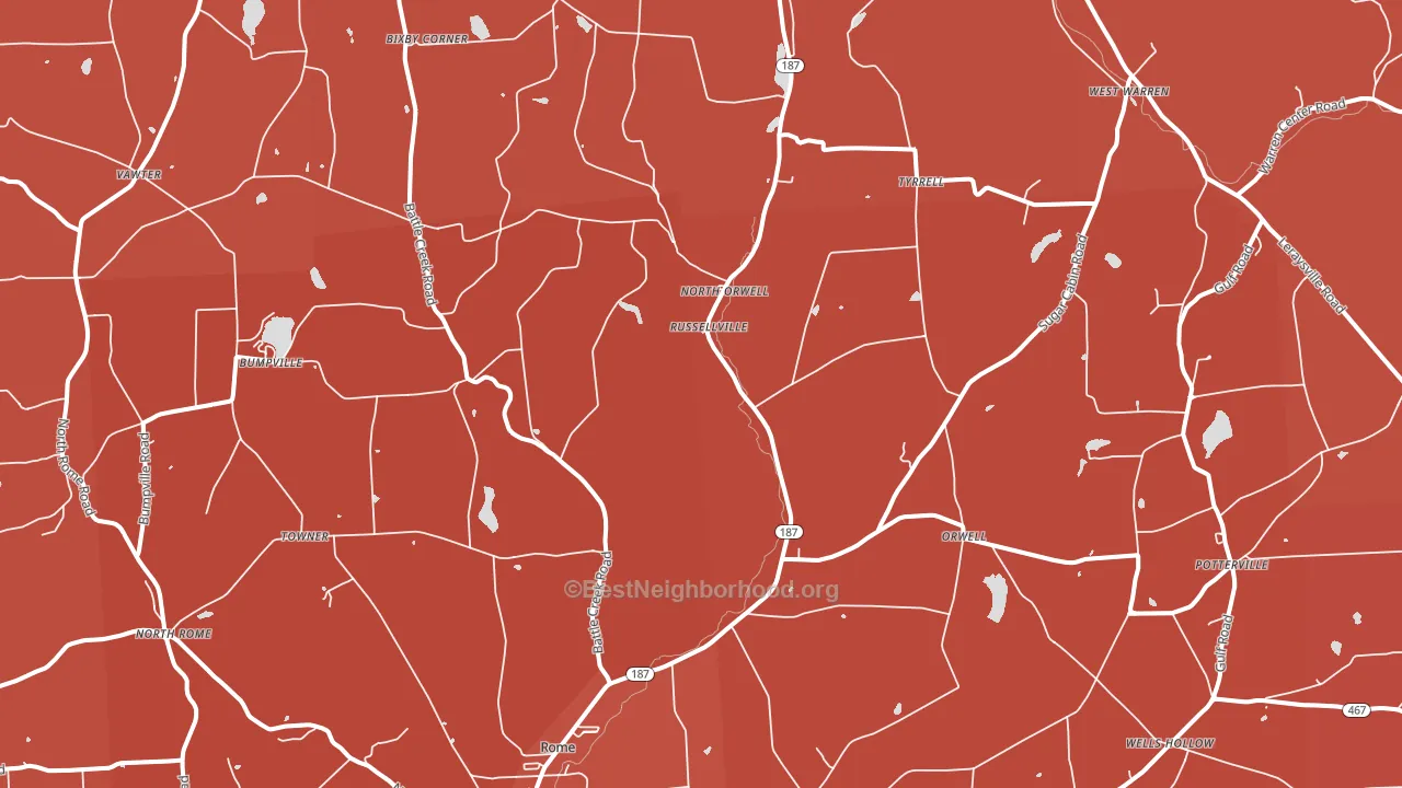 Rome, PA block-group political-lean map