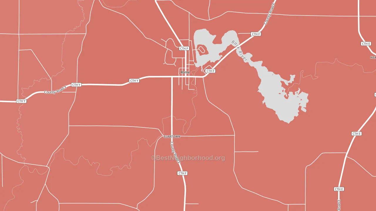 Rome, WI block-group political-lean map