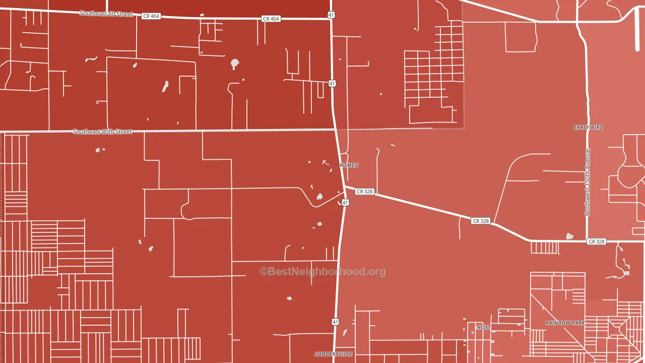 Romeo, FL block-group political-lean map