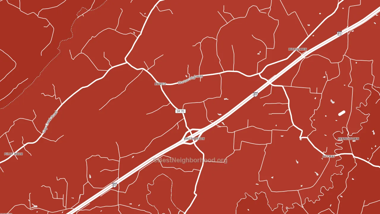 Romeo, TN block-group political-lean map