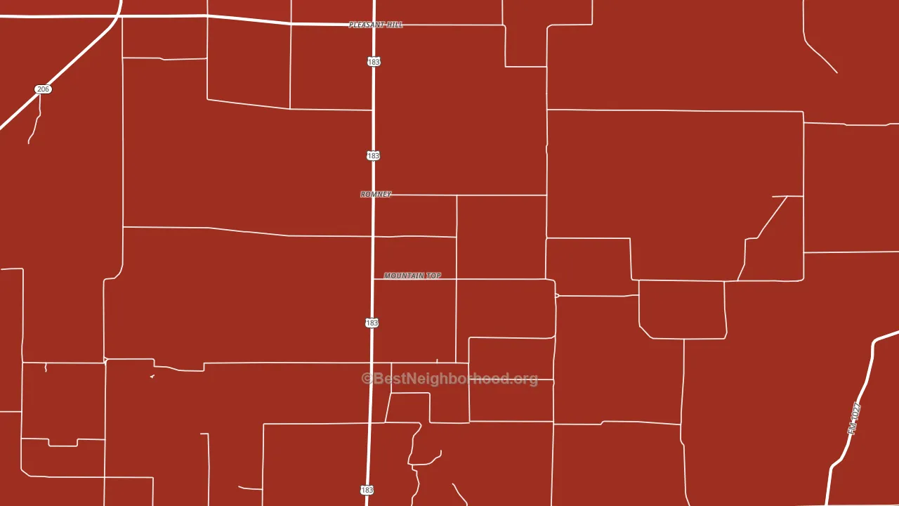 Romney, TX block-group political-lean map