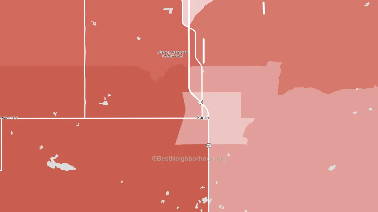 Ronan, MT block-group political-lean map