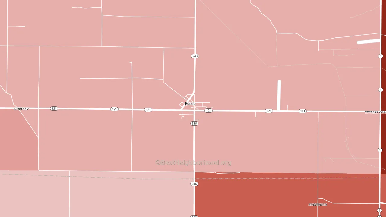Rondo, AR block-group political-lean map