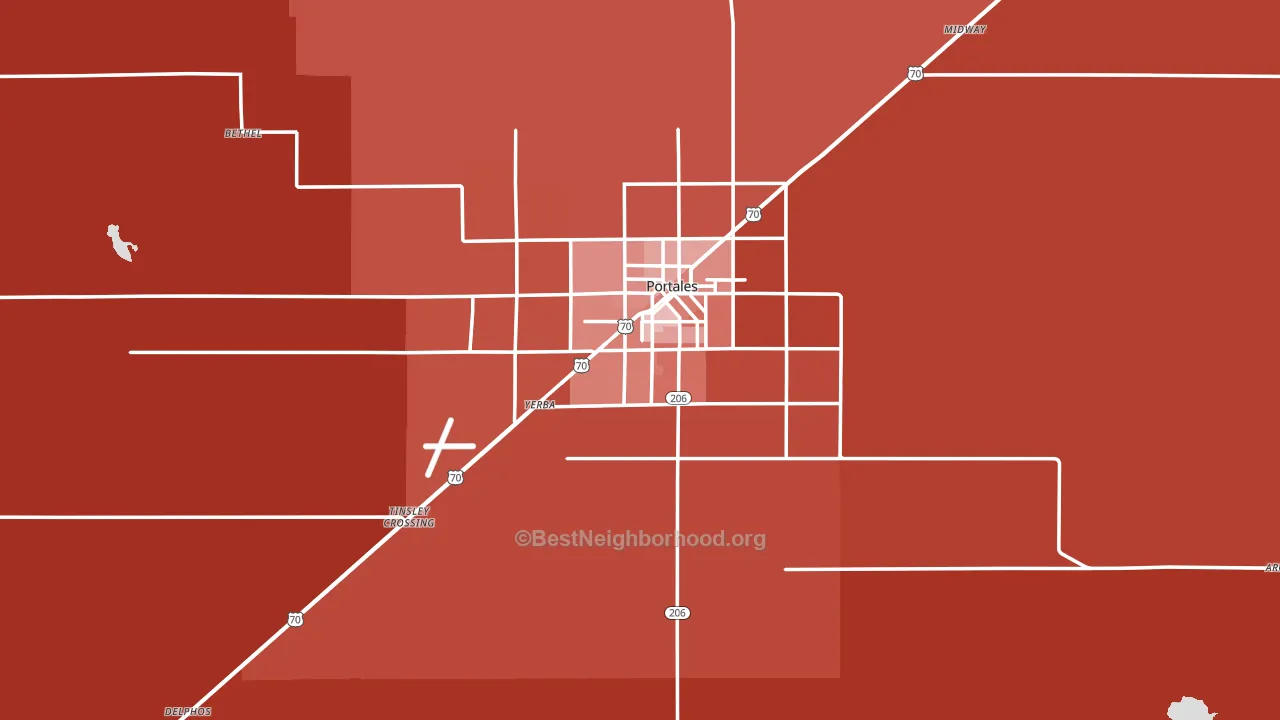 Roosevelt County, NM block-group political-lean map