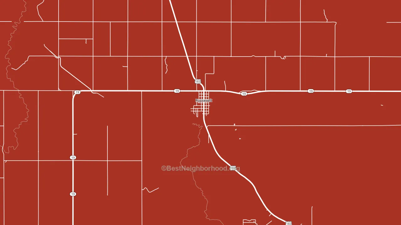 Roosevelt, OK block-group political-lean map