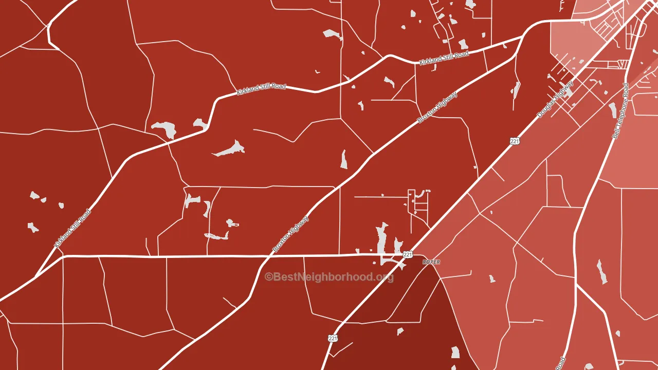 Roper, GA block-group political-lean map