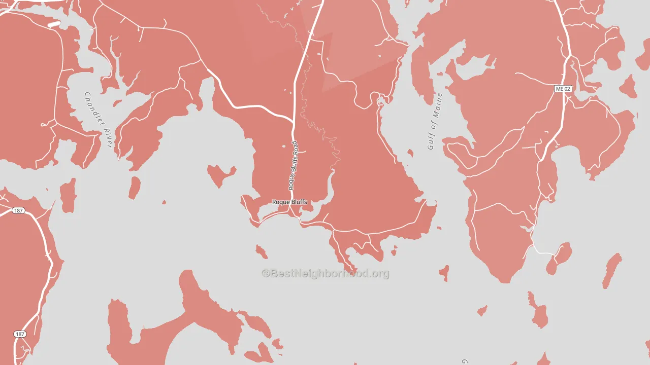 Roque Bluffs, ME block-group political-lean map