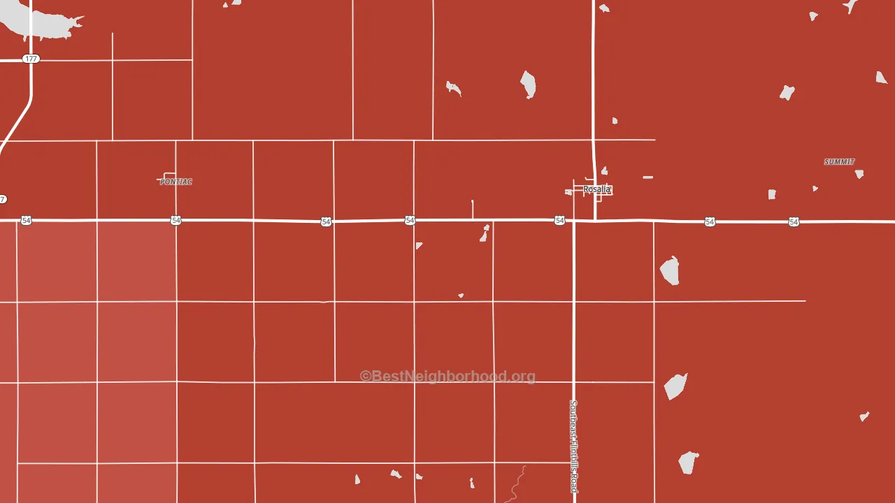 Rosalia, KS block-group political-lean map