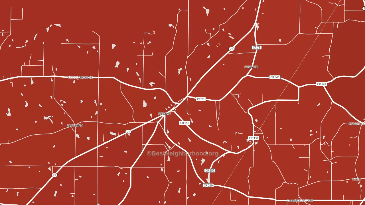 Rosalie, AL block-group political-lean map