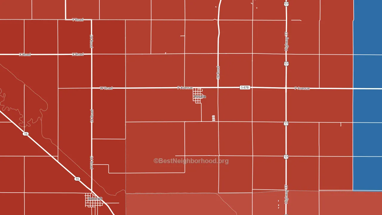 Rosalie, NE block-group political-lean map