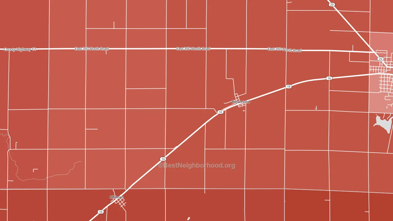 Rosamond, IL block-group political-lean map