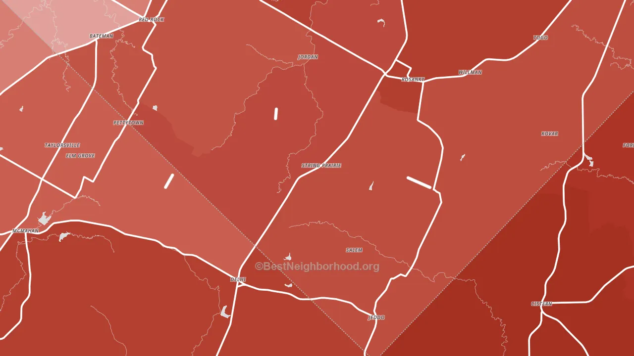 Rosanky, TX block-group political-lean map