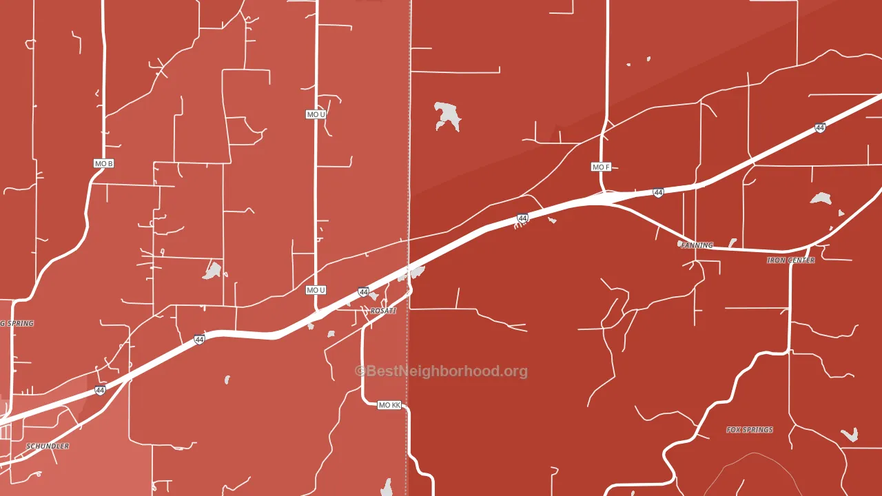 Rosati, MO block-group political-lean map