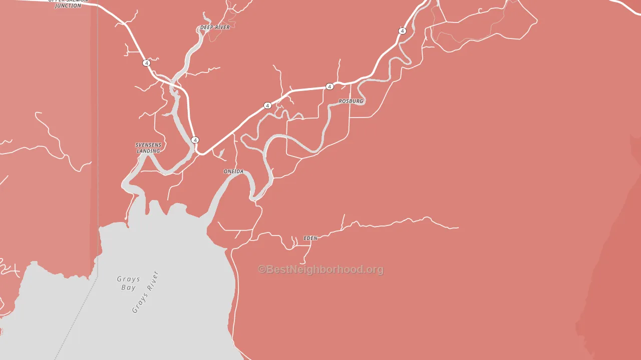 Rosburg, WA block-group political-lean map
