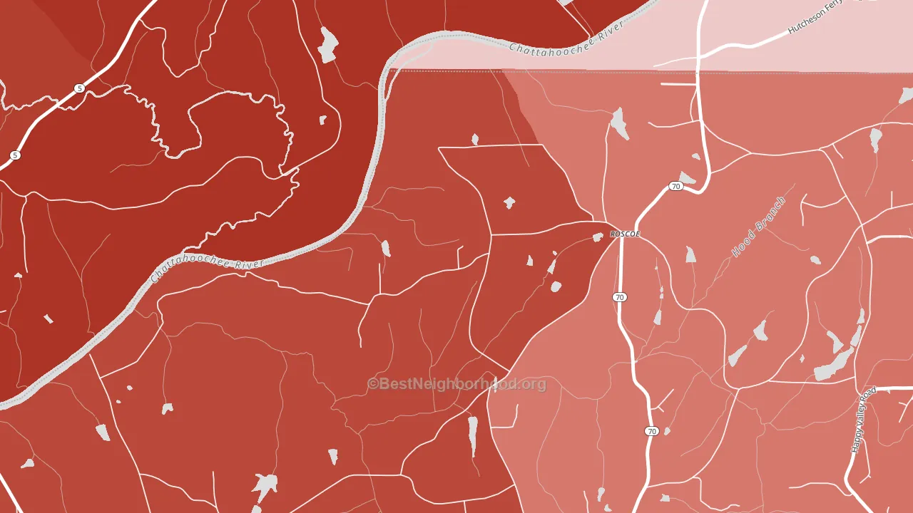 Roscoe, GA block-group political-lean map