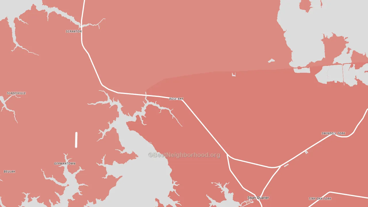 Rose Bay, NC block-group political-lean map