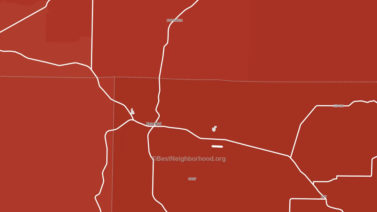 Rose Bud, AR block-group political-lean map