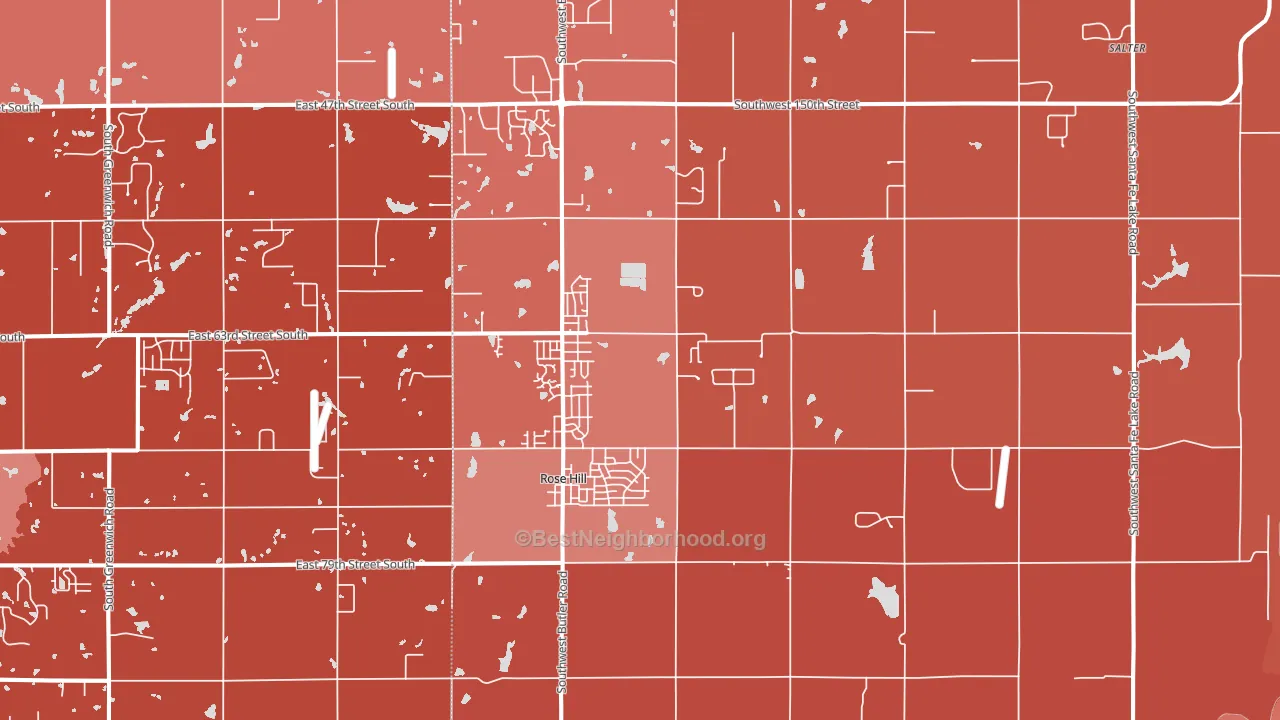 Rose Hill, KS block-group political-lean map