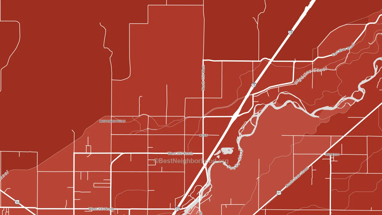 Rose, ID block-group political-lean map
