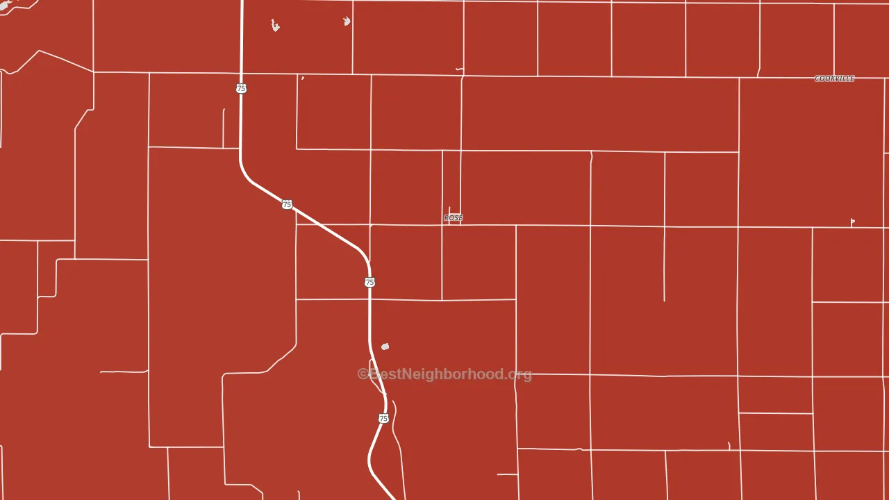 Rose, KS block-group political-lean map