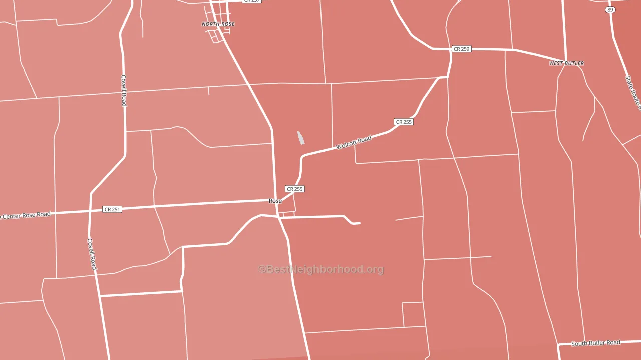 Rose, NY block-group political-lean map