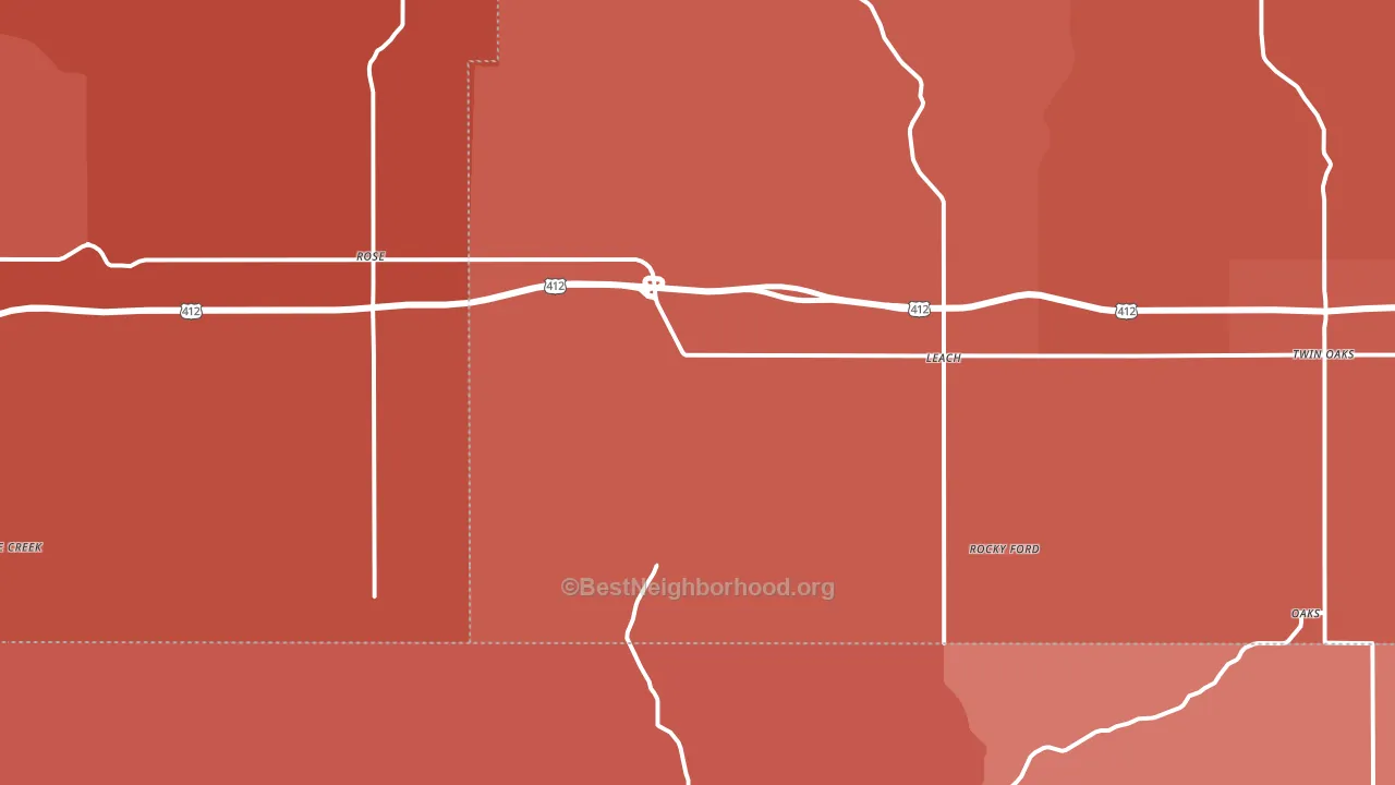 Rose, OK block-group political-lean map