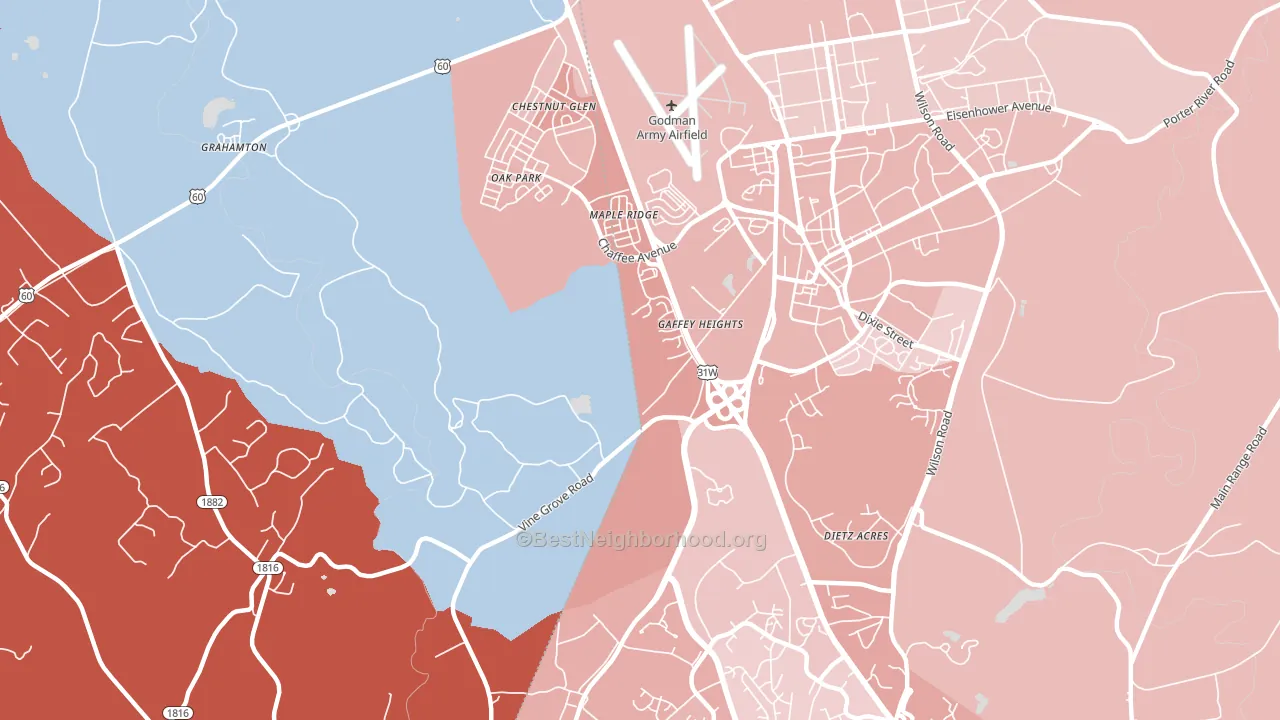 Rose Terrace, KY block-group political-lean map