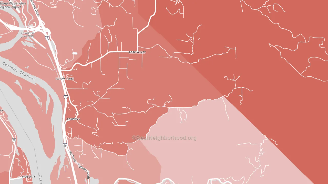 Rose Valley, WA block-group political-lean map
