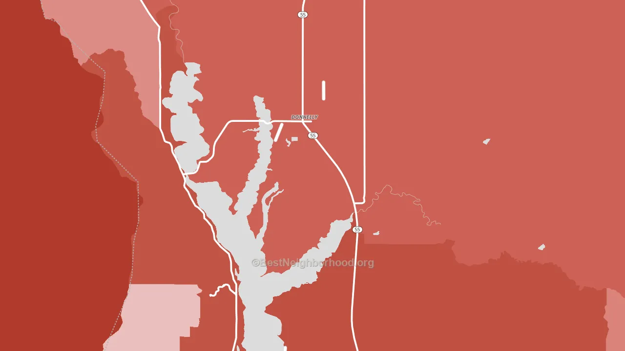 Roseberry, ID block-group political-lean map