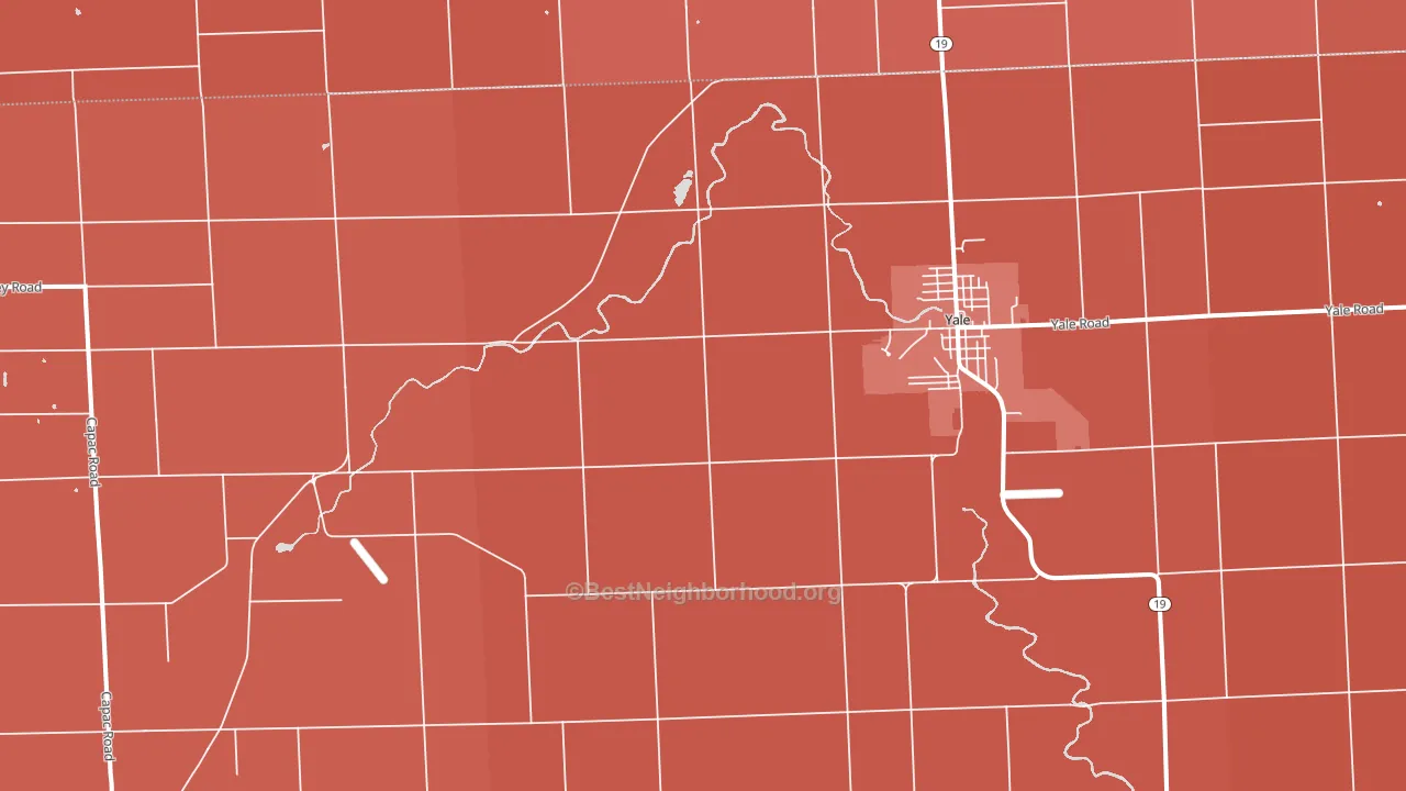 Roseburg, MI block-group political-lean map