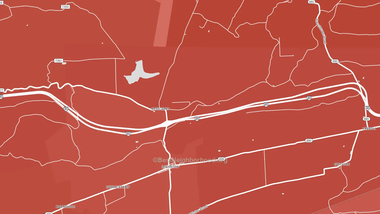 Rosecrans, PA block-group political-lean map