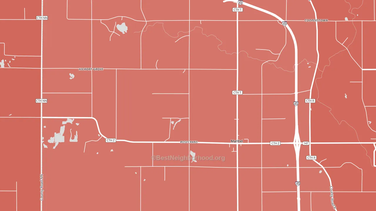Rosecrans, WI block-group political-lean map
