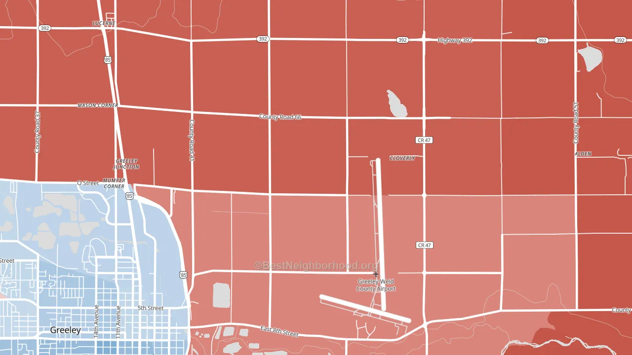 Rosedale, CO block-group political-lean map