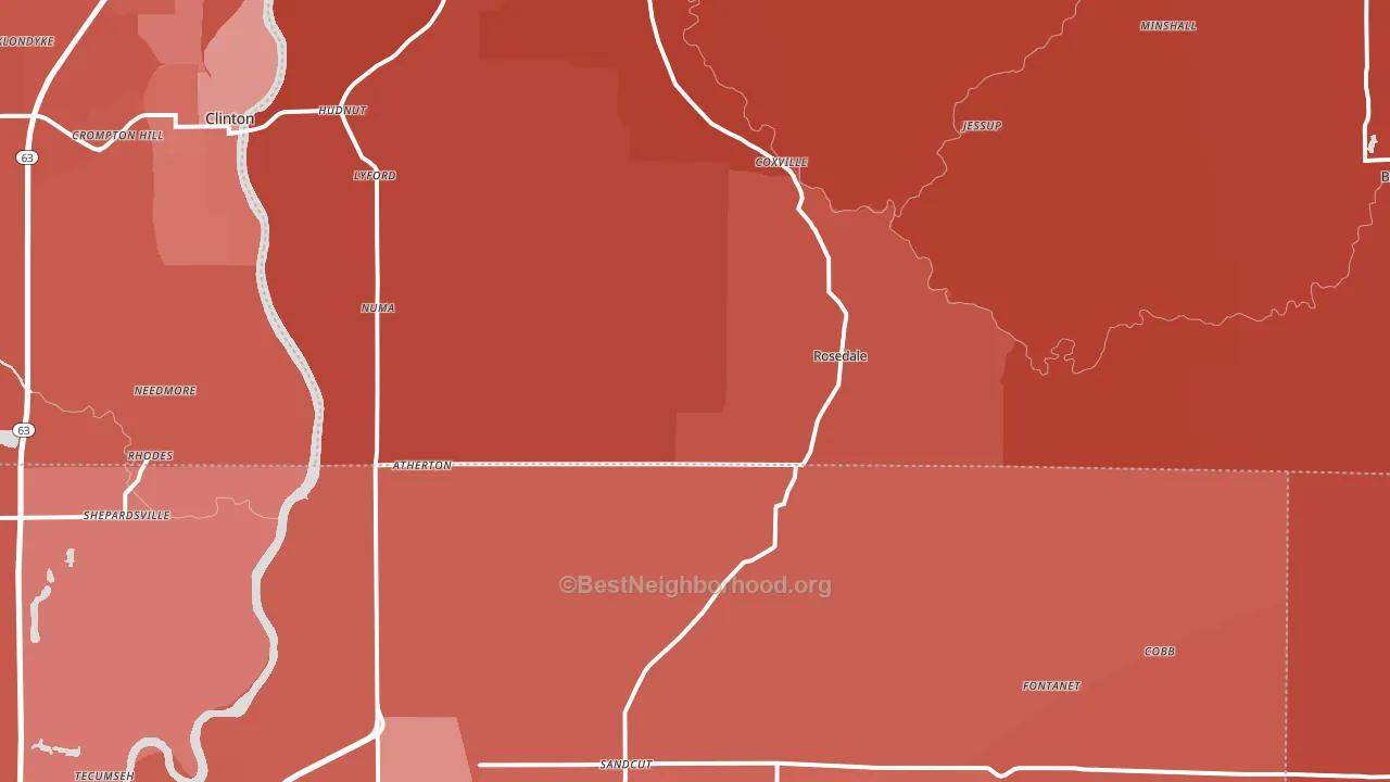 Rosedale, IN block-group political-lean map