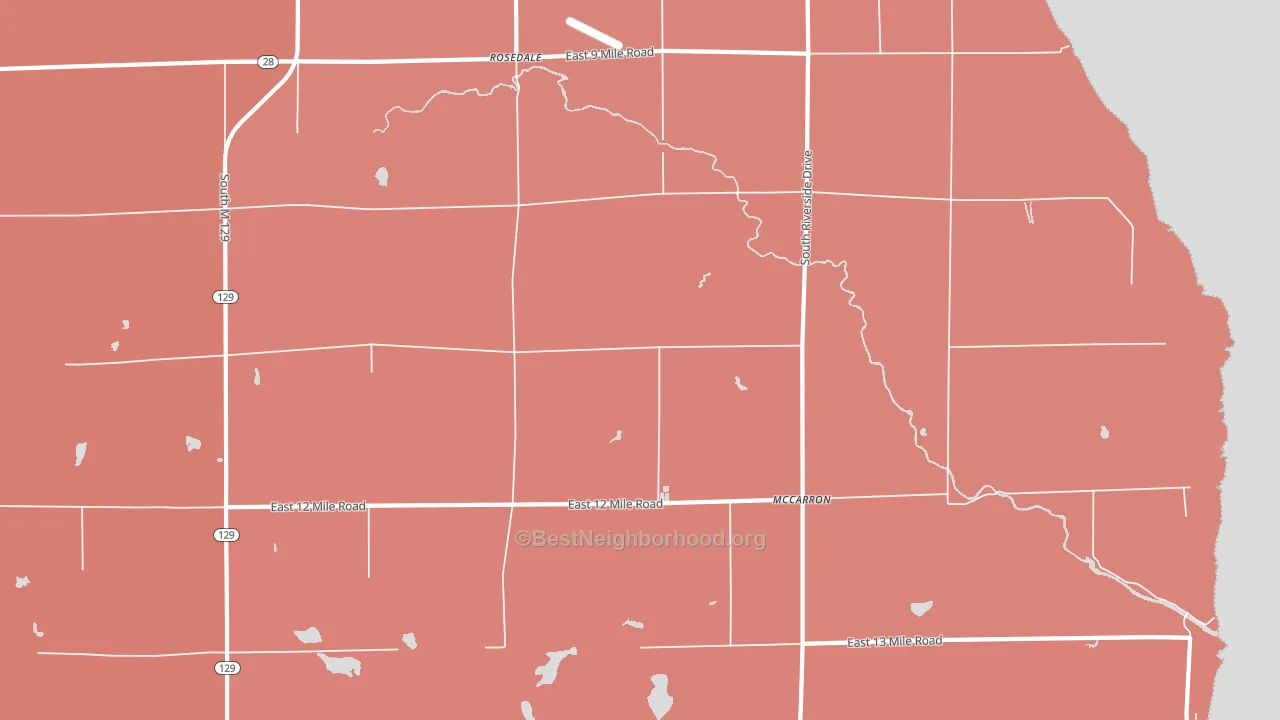 Rosedale, MI block-group political-lean map