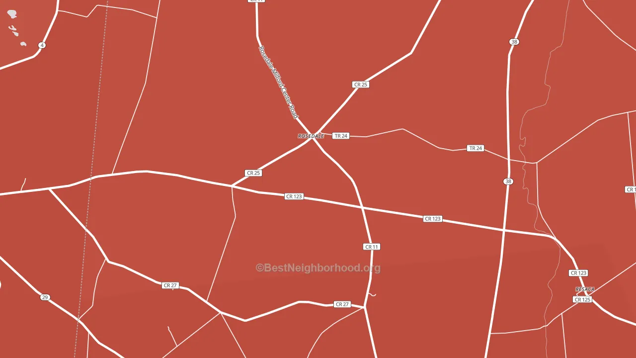 Rosedale, OH block-group political-lean map