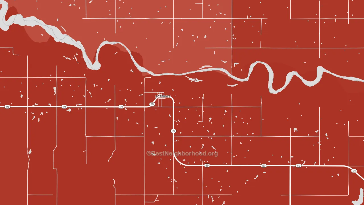 Rosedale, OK block-group political-lean map