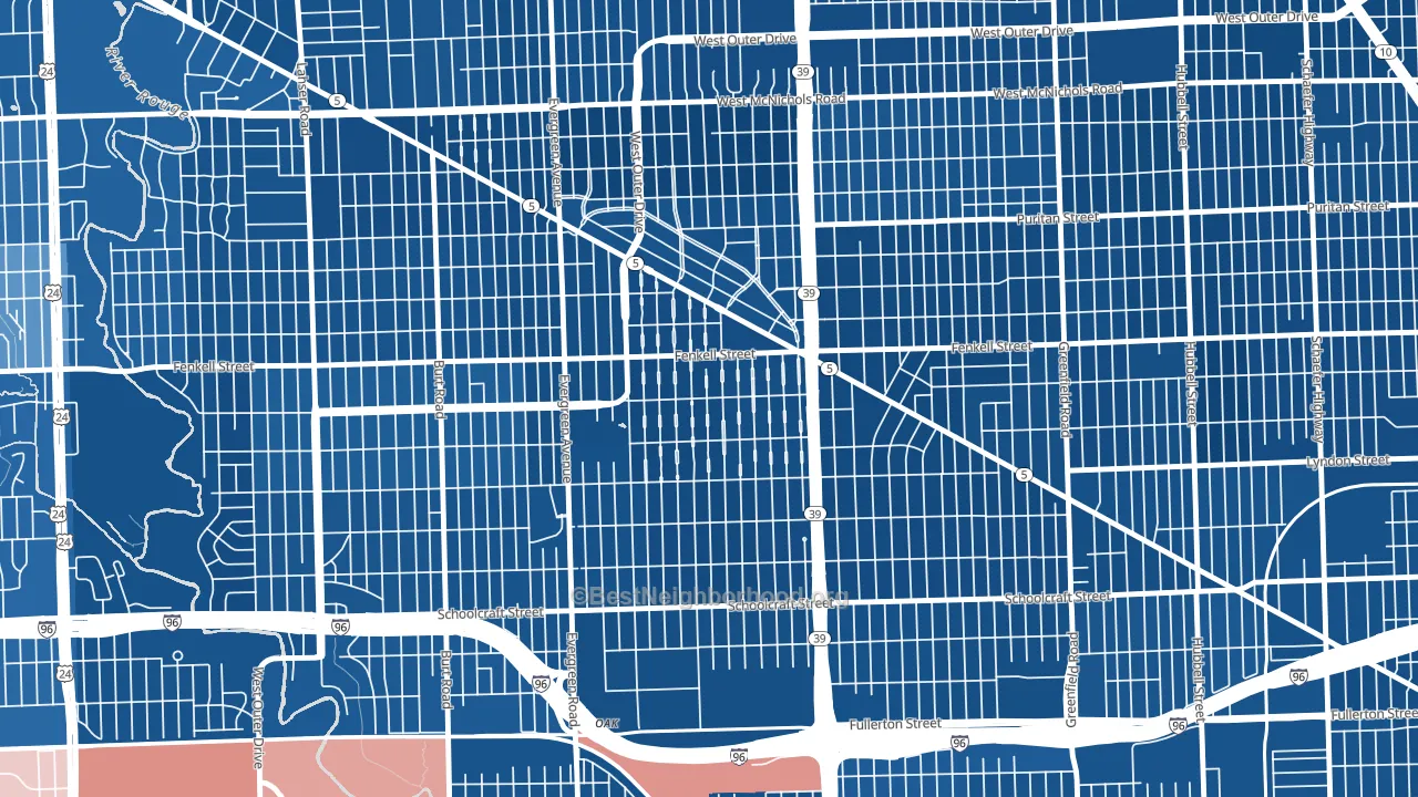 Rosedale Park, Detroit, MI block-group political-lean map
