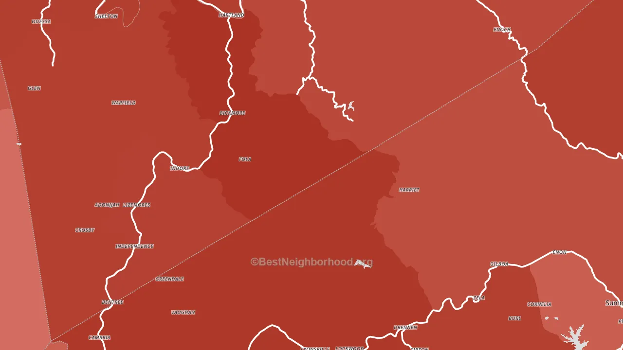 Rosedale, WV block-group political-lean map