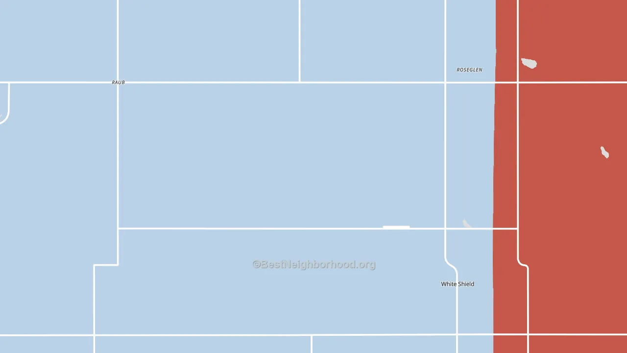 Roseglen, ND block-group political-lean map