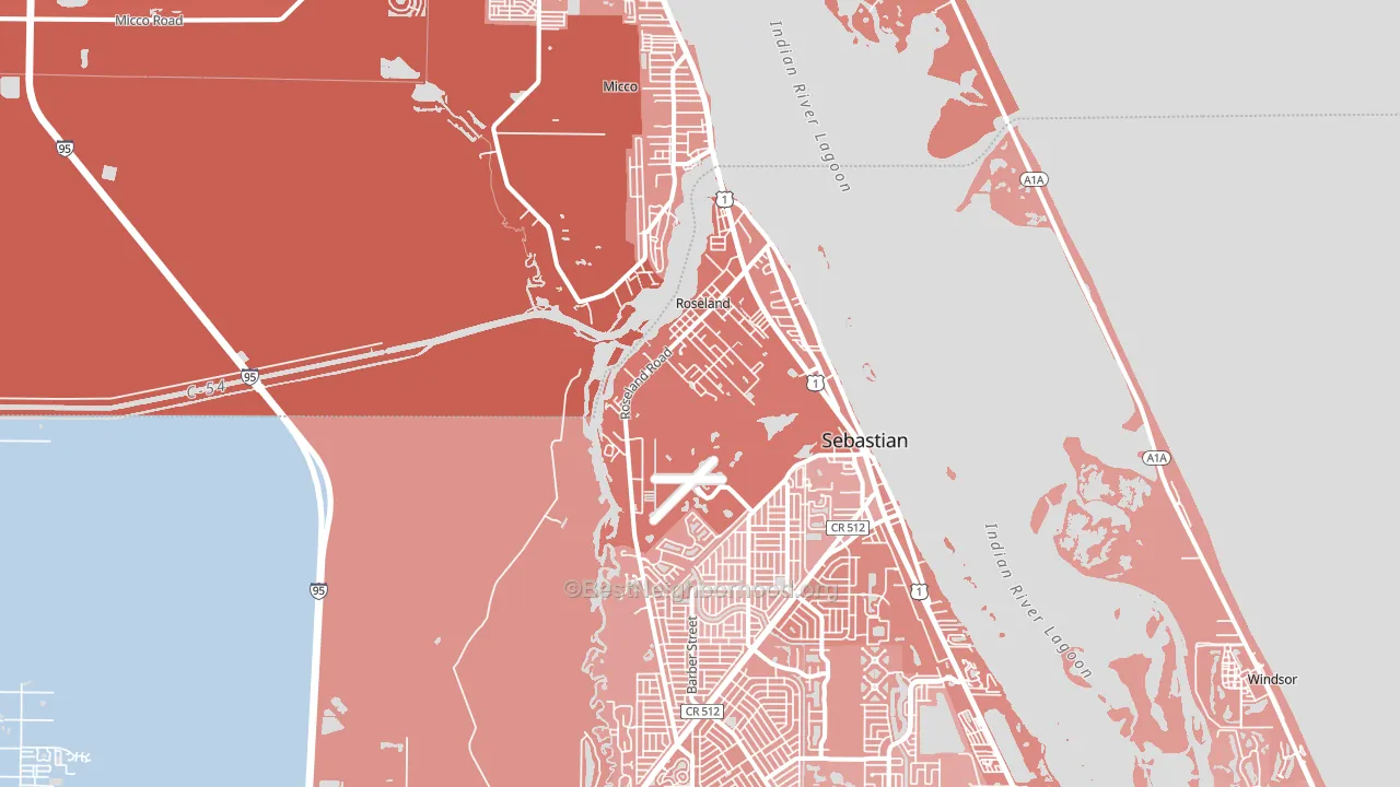 Roseland, FL block-group political-lean map