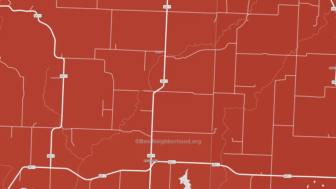 Roseland, MO block-group political-lean map