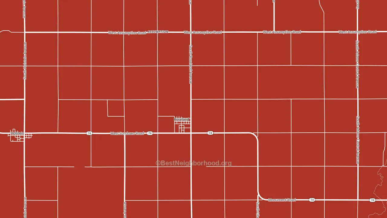 Roseland, NE block-group political-lean map