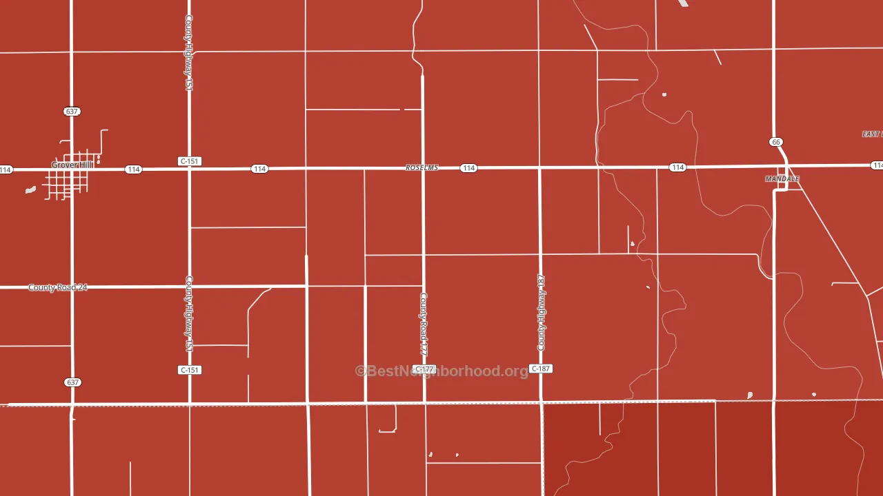 Roselms, OH block-group political-lean map