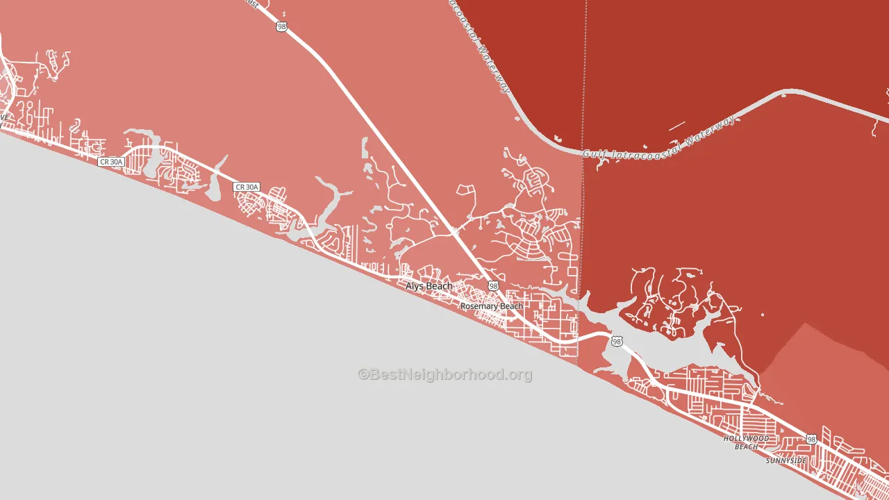 Rosemary Bch, FL block-group political-lean map