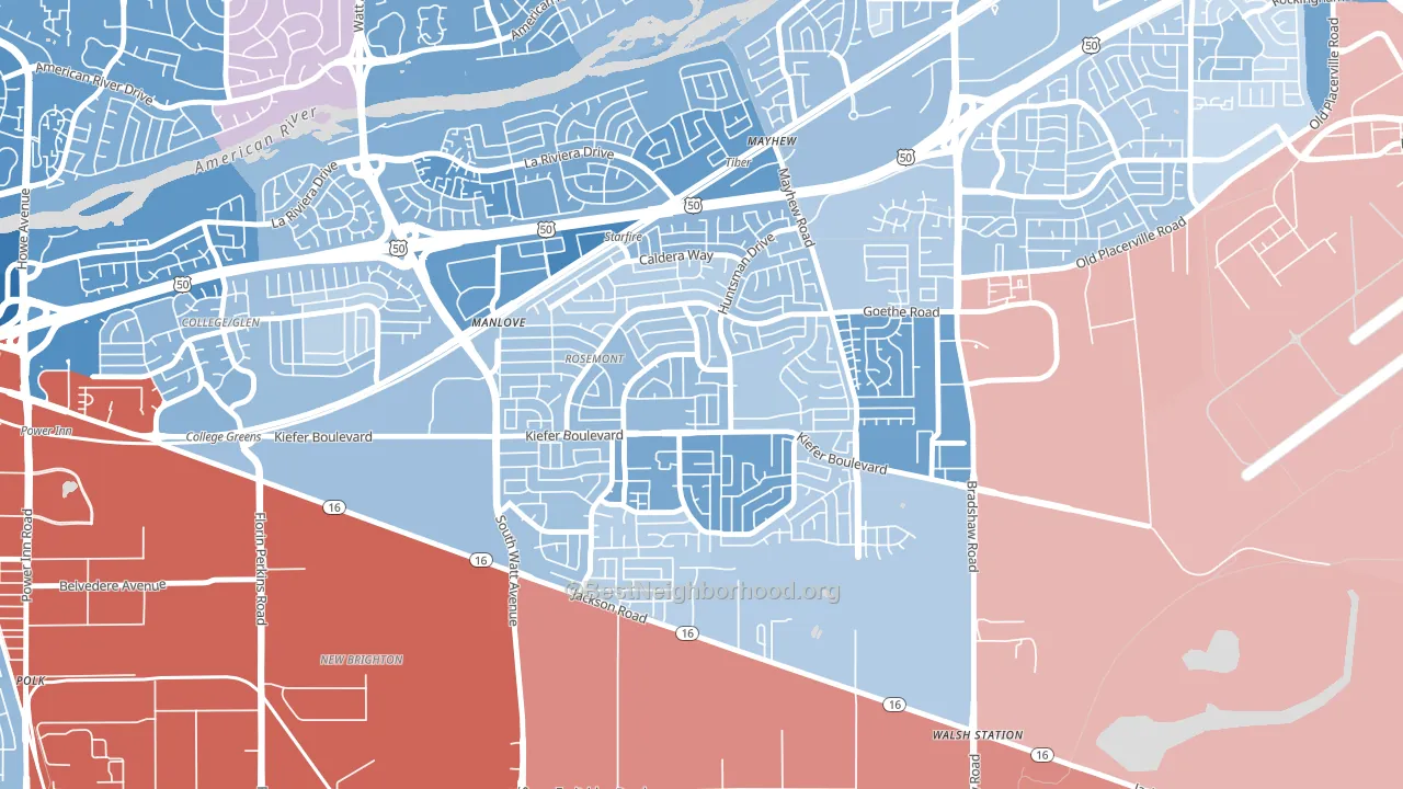 Rosemont, CA block-group political-lean map