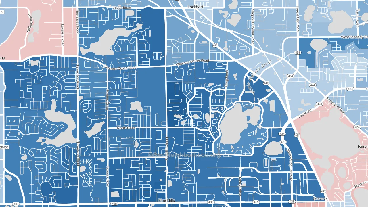 Rosemont North, Orlando, FL block-group political-lean map
