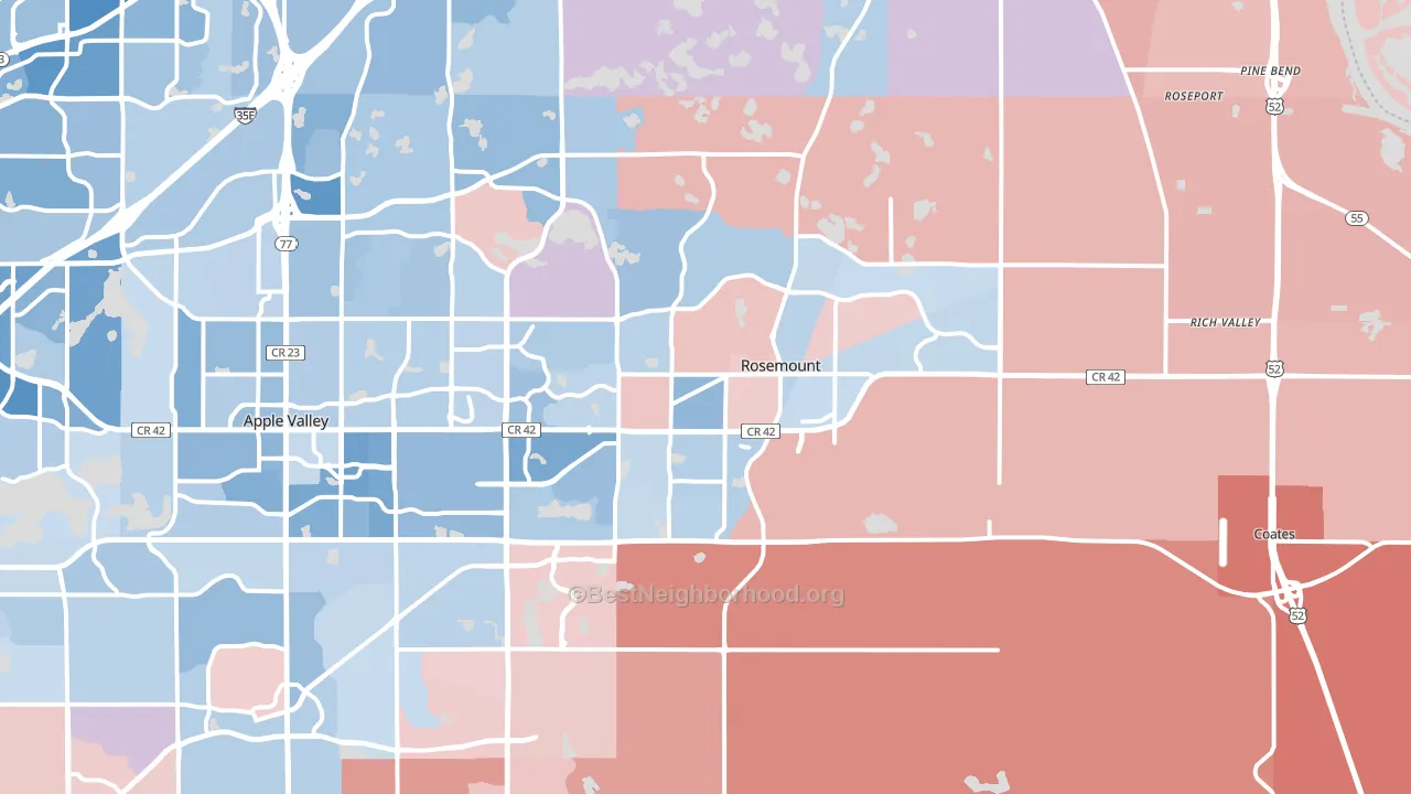 Rosemount, MN block-group political-lean map
