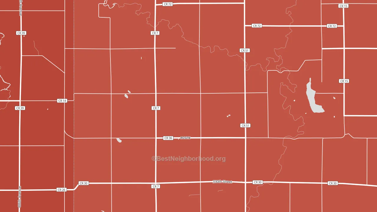 Rosen, MN block-group political-lean map
