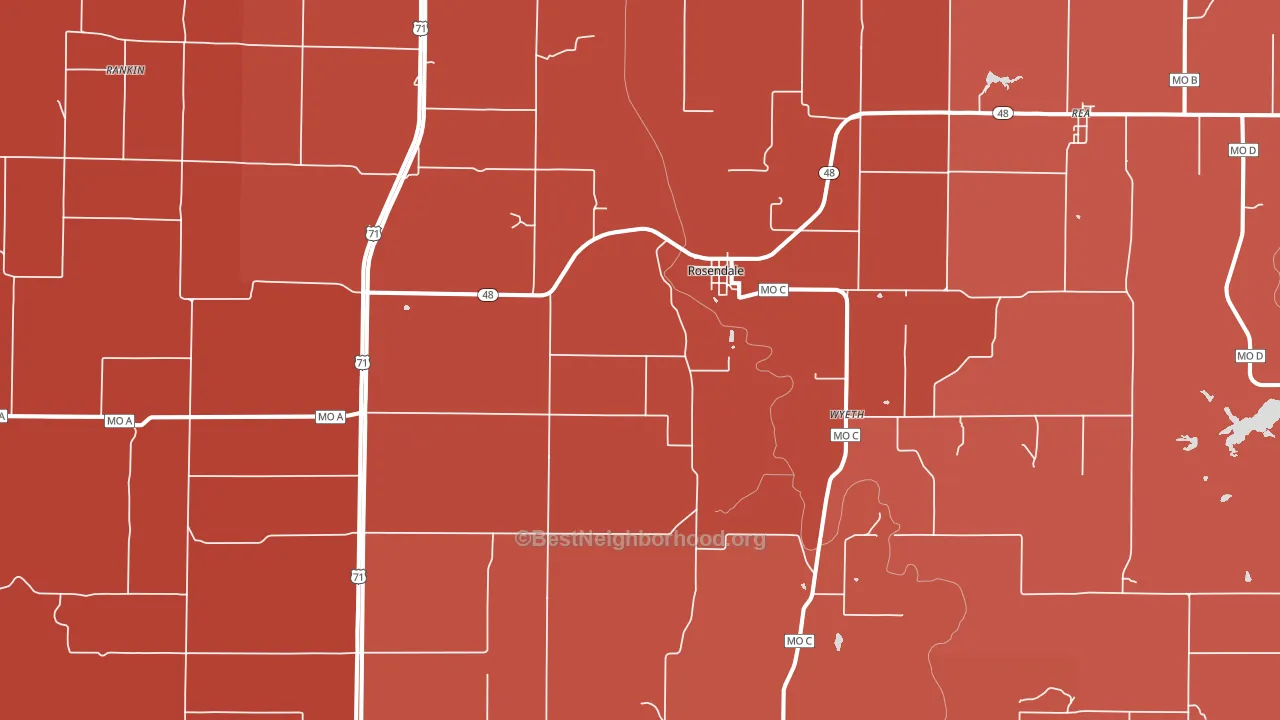 Rosendale, MO block-group political-lean map